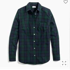 J. Crew Black Watch Plaid Button-Up